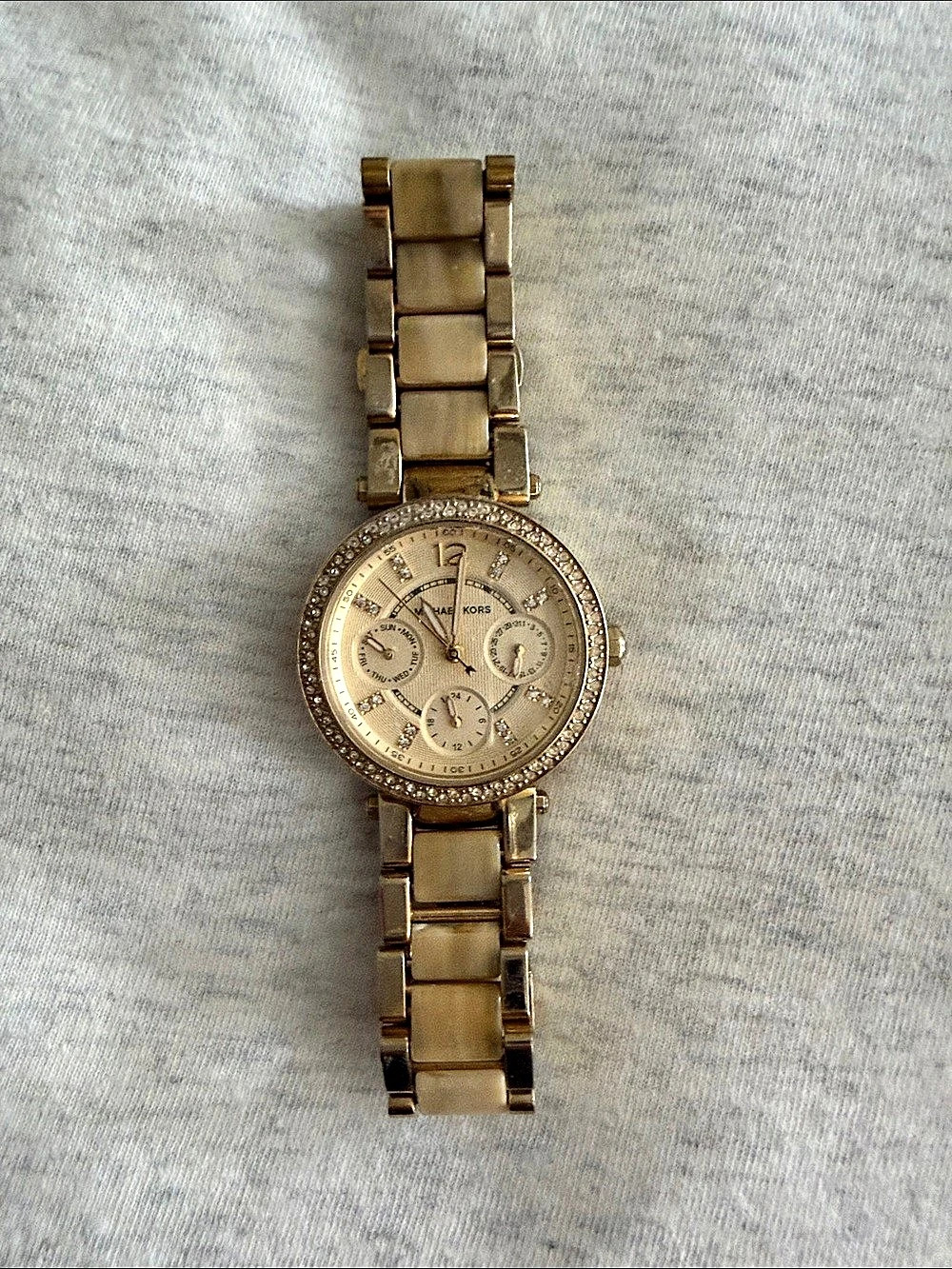 Michael Kors Parker Gold-Tone and White Acetate Watch & White Acetate Watch